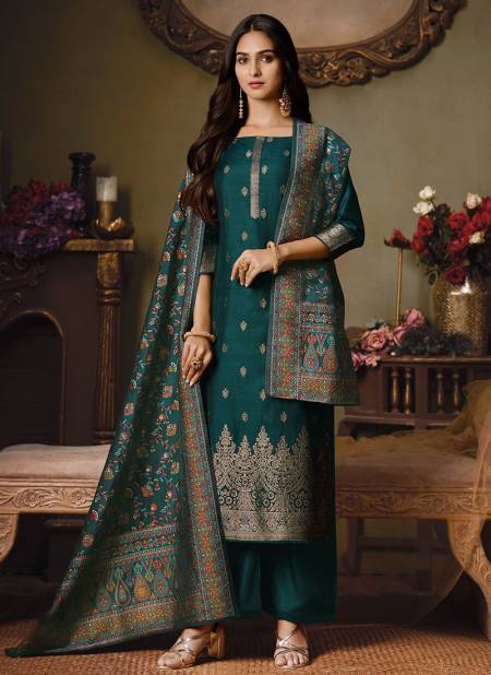 Sea Green Colour Latest Exclusive Wear Jacquard silk with Swarovski work Salwar Suit Collection 4723